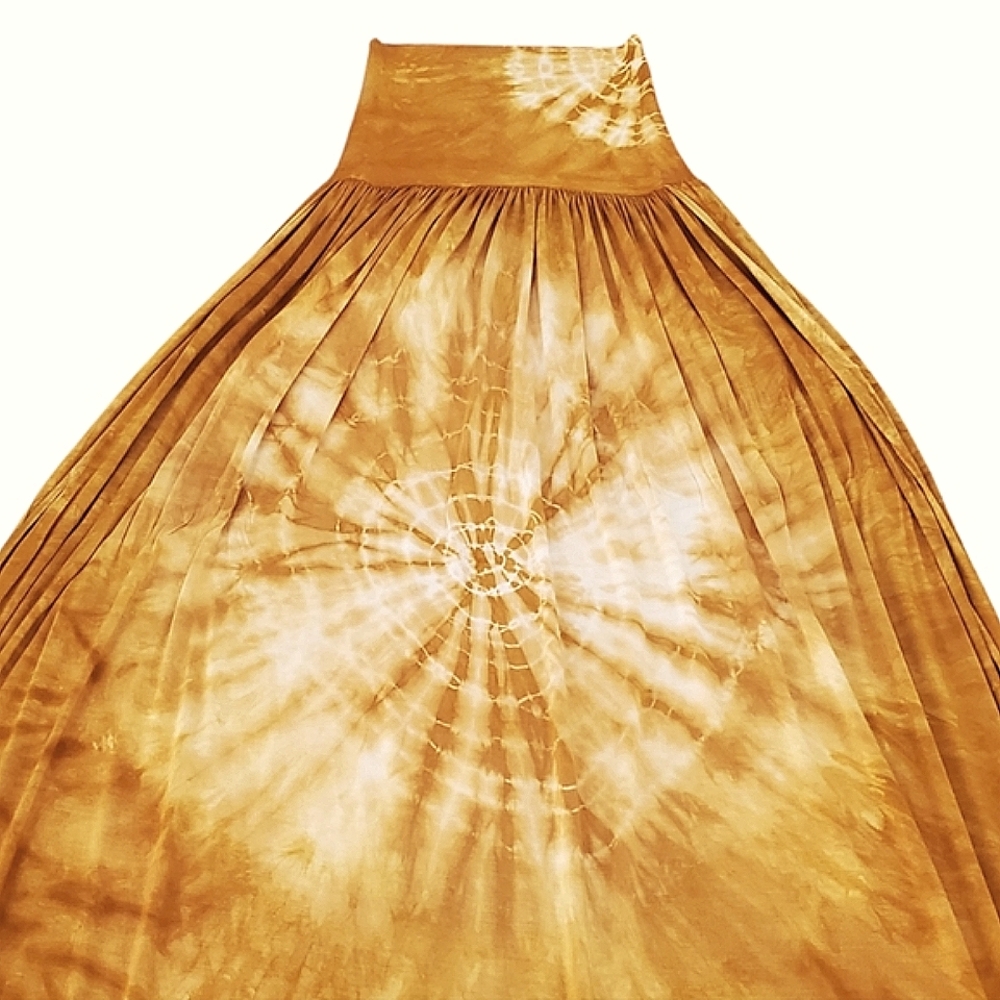 Side Slit Maxi Skirt W/ Sunburst Tie Dye Design Rayon Festival Boho Sexy Hippie - Picture 6 of 15